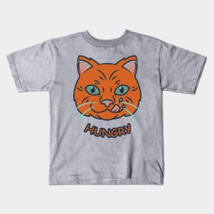 hungry orange cat Kids T-Shirt